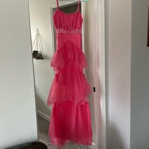 Pink Corset Prom Dress.